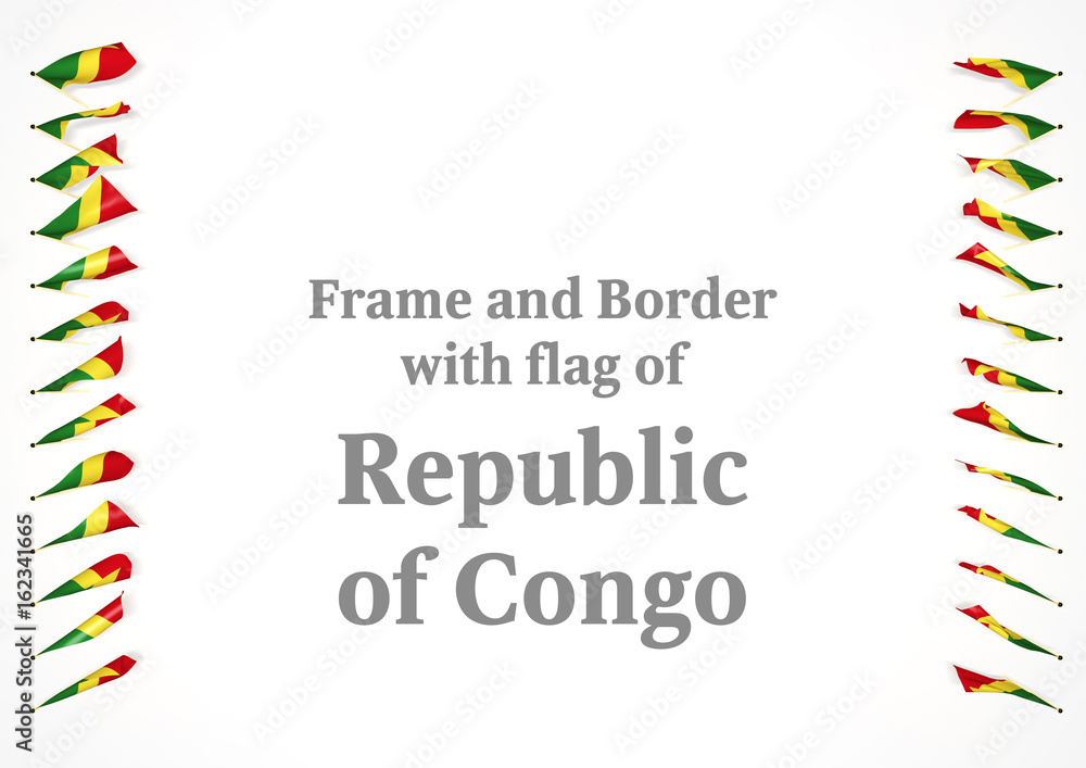 Frame and border with flag of Republic of Congo. 3d illustration Frame and border with flag of Republic of Congo. 3d illustration