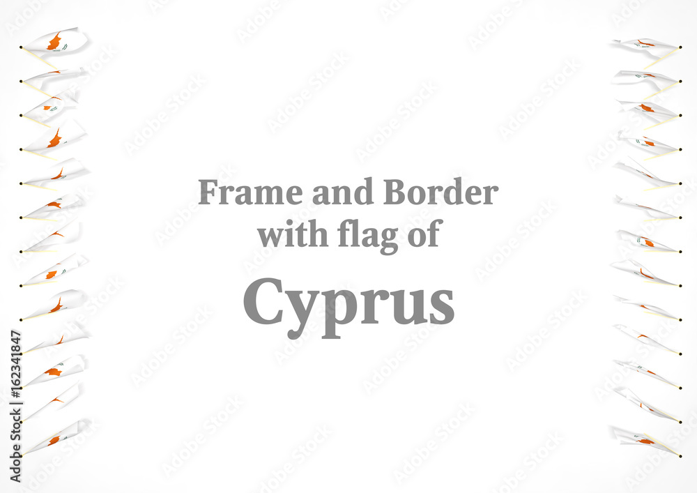 Obraz premium Frame and border with flag of Cyprus. 3d illustration