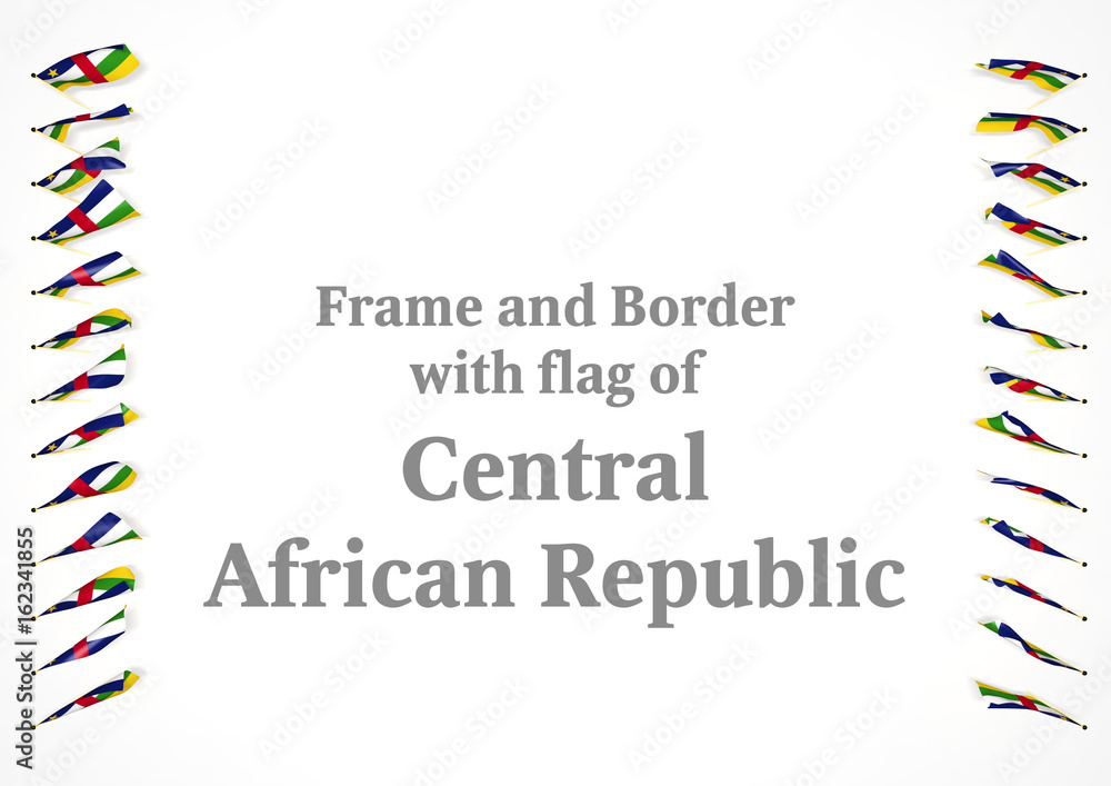 Obraz premium Frame and border with flag of Central African Republic. 3d illustration