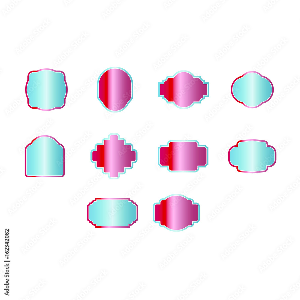Vector icon set of various mirror frames against white background Vector icon set of various mirror frames against white background