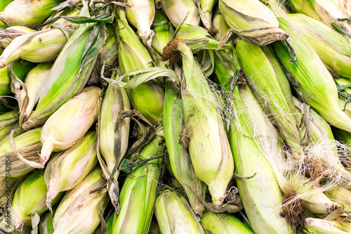 Piled corn