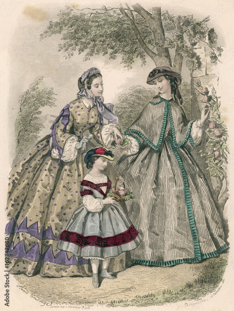 Striped Dress 1861. Date: 1861