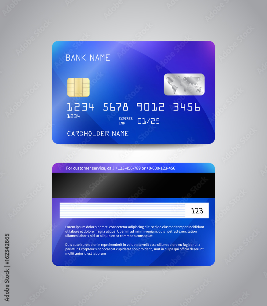 Realistic detailed credit card Realistic detailed credit card
