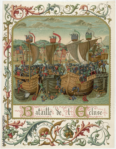 Battle of Sluys. Date: 24 June 1340 photo