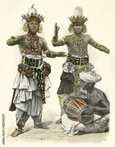 Devil Dancers - Sri Lanka. Date: circa 1890