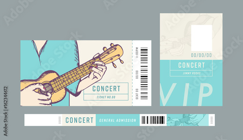 Vector image of concert pass with text