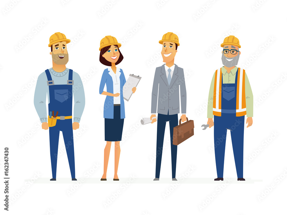 Construction Workers - modern flat composition. Construction Workers - modern flat composition.