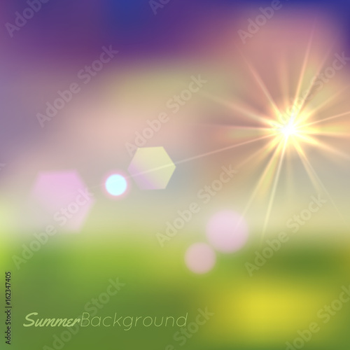 Summer bokeh lights background