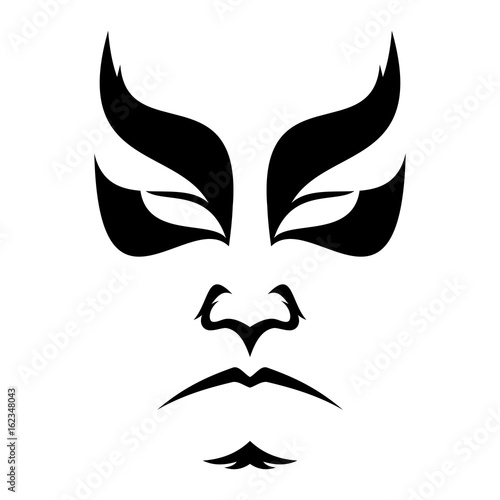 Fotografie, Obraz Japanese drama Kabuki face