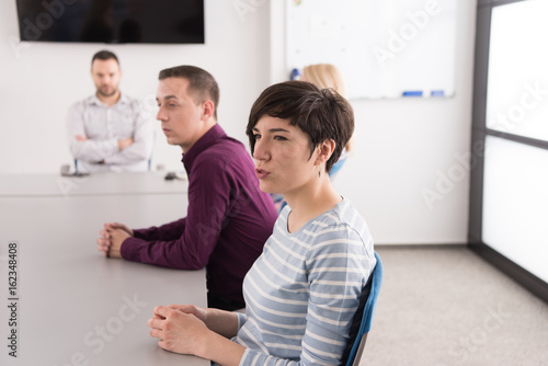 Business Team At A Meeting at modern office building