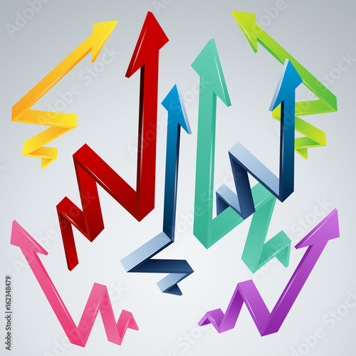 Set of vector colorful Arrow indicate status graph of Business © Mahachoke 4289-6395