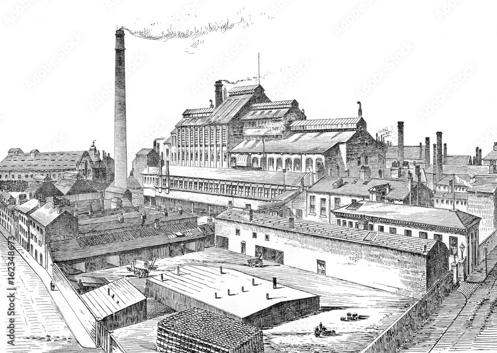 Obraz premium Ind Coope Brewery Burton. Date: 1889