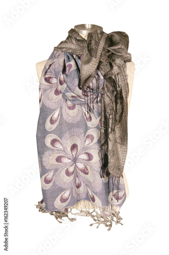 scarf for man with pattern and color, isolated