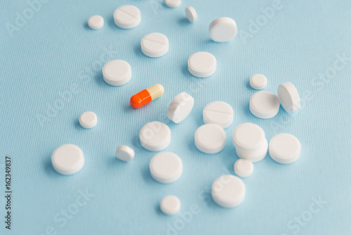 Close up of white tablets