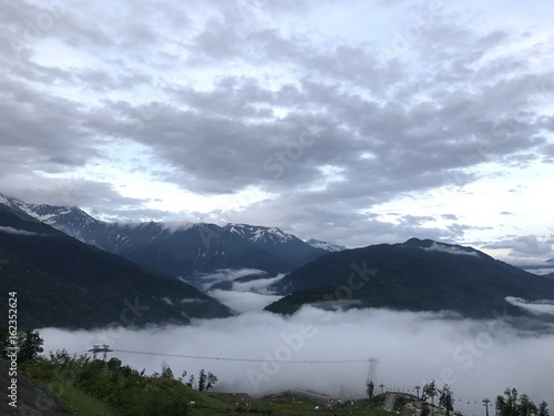 Grey clouds in the Mountains