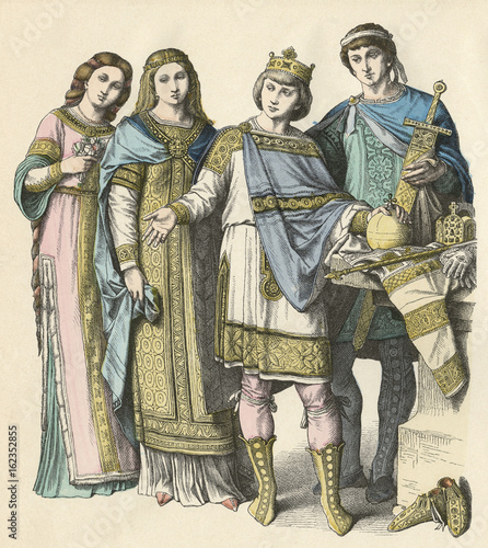 Frankish Nobles 9th century. Date: Ninth century