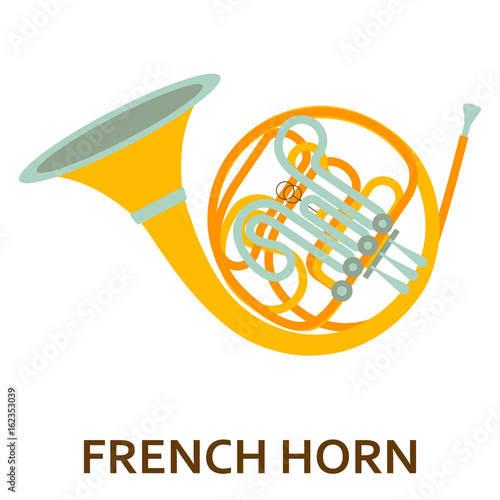 Music instrument icon. French horn