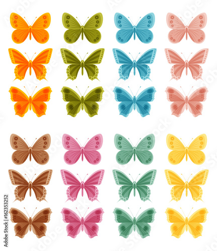 Beautiful colorful butterflies isolated on white background © klerik78