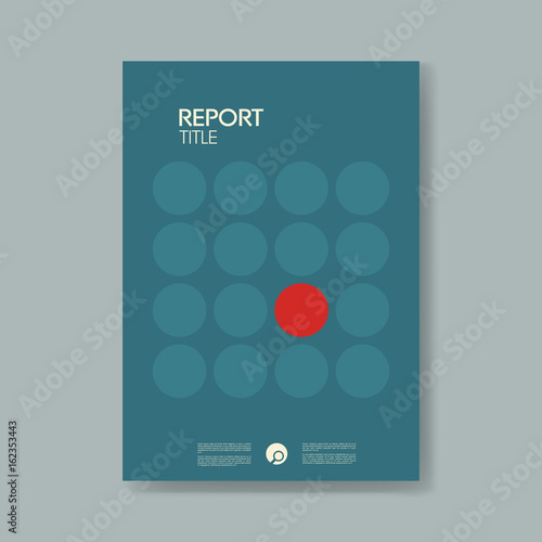 Annual business report cover template with modern material design style vector background.