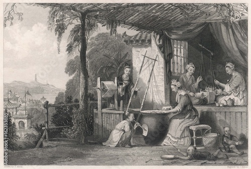 Photography Chinese Silk Industry. Date: circa 1840