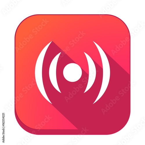 ikona z długim cieniem na tle zaokrąglonego kwadratu