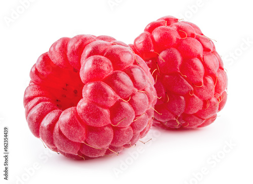 Raspberry. Fresh raw berries isolated on white background.