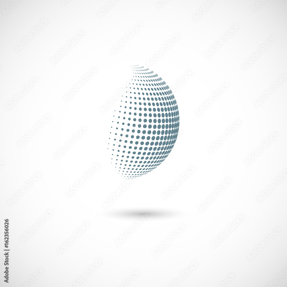 Vector halftone spheres. Design element with shadow Vector halftone spheres. Design element with shadow