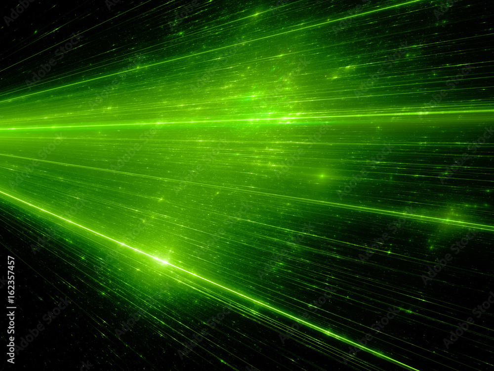 Naklejka premium Green glowing connections in space