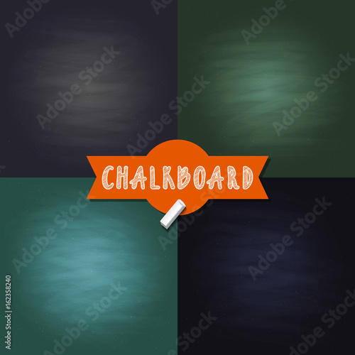 Vector set of blank chalkboard texture backgrounds with different colors