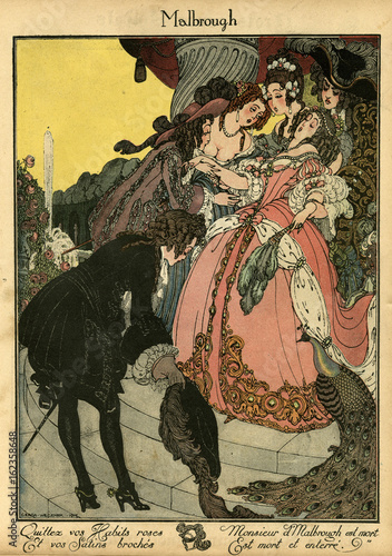Naklejka Illustration Malbrough is going to war. Date: 1917