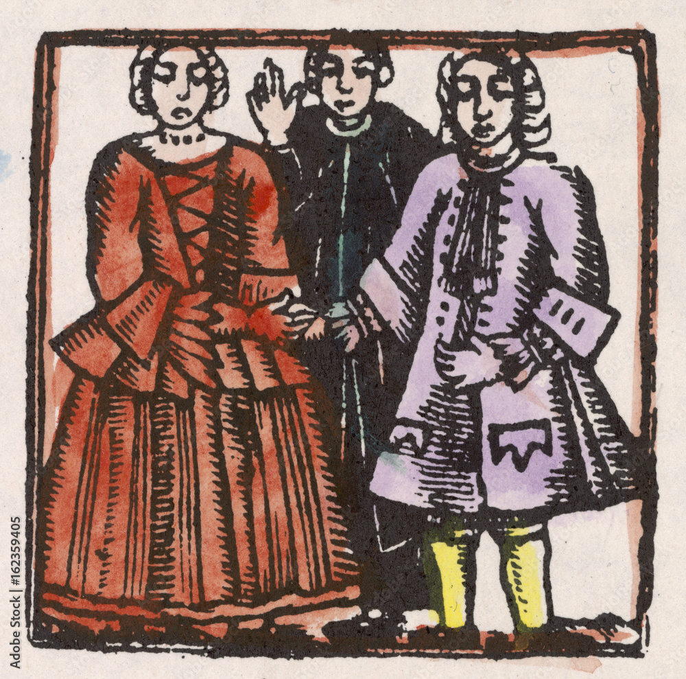 17th century Wedding Ceremony. Date: 17th century