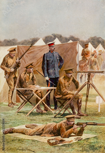 Shooting at Bisley. Date: 1910 photo