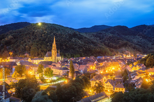 View of the beautiful city of Thann in France - Alsace