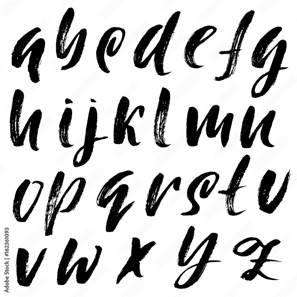 Hand drawn elegant calligraphy font. Modern brush lettering. Grunge style alphabet. Vector illustration. Hand drawn elegant calligraphy font. Modern brush lettering. Grunge style alphabet. Vector illustration.