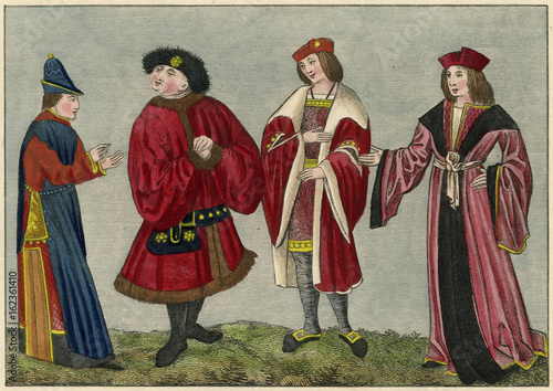English Courtiers 15th century. Date: 15/16th centuries