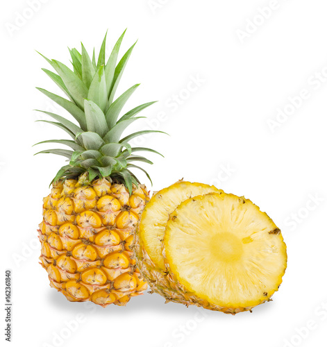 Pineapple fruit isolated on white background.