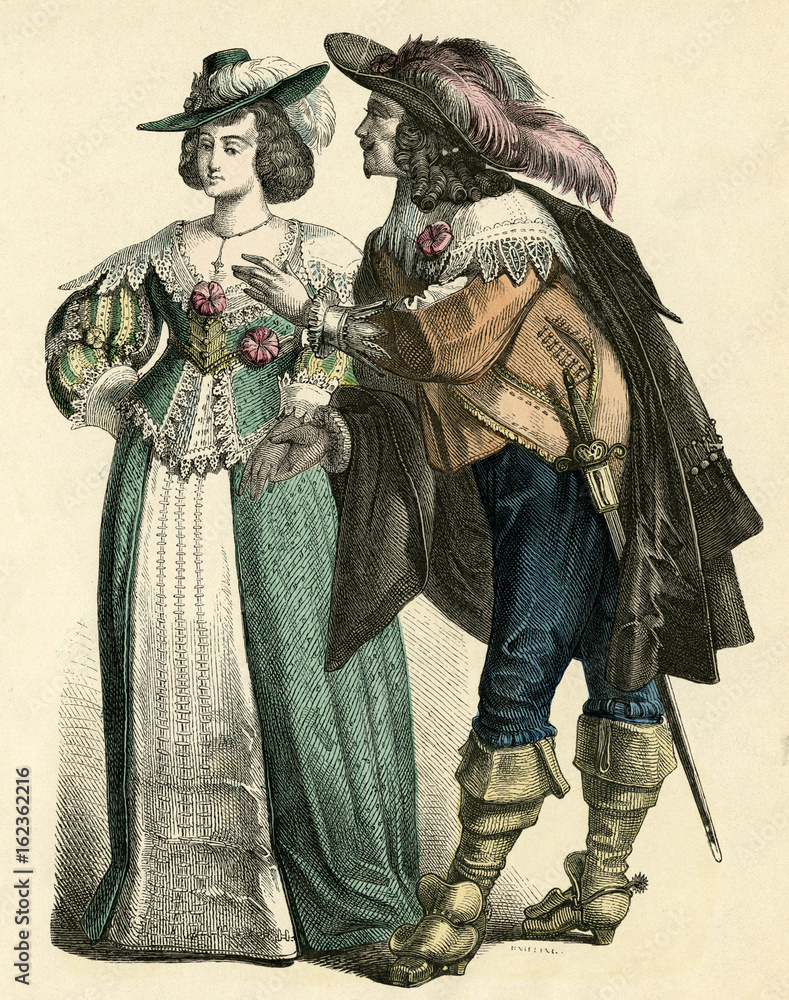 Obraz premium German Couple 1650. Date: circa 1650