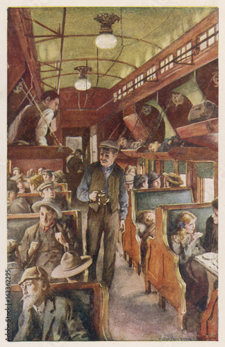 Foto Settlers in Rail Coach. Date: 1915