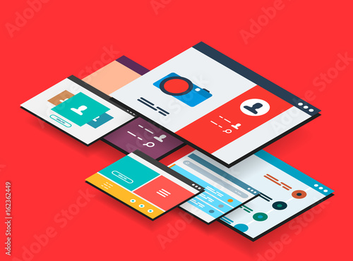 Isometric app concept