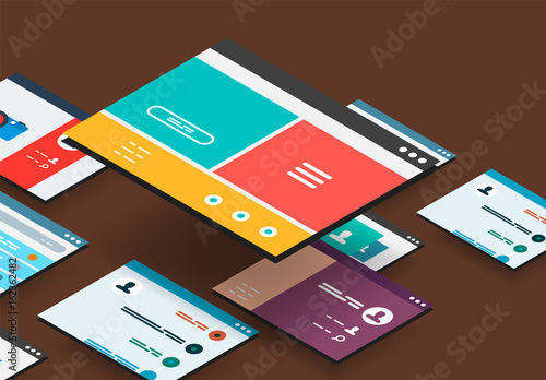 Isometric app concept