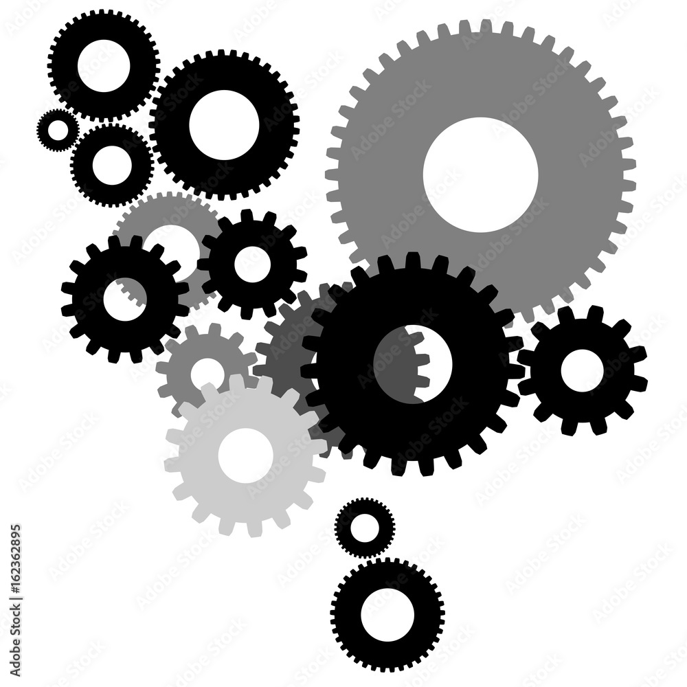 Gears in engagement. Engineering drawing abstract industrial background with a cogwheels. Gears in engagement. Engineering drawing abstract industrial background with a cogwheels.