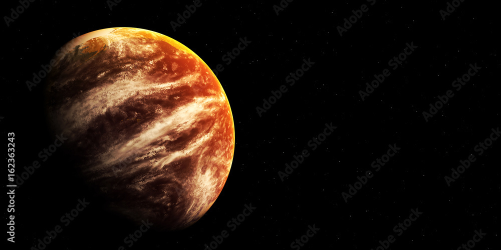 Space scene with planet and star sky Space scene with planet and star sky