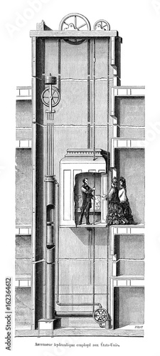 Otis Hydraulic Lift. Date: 1877 photo