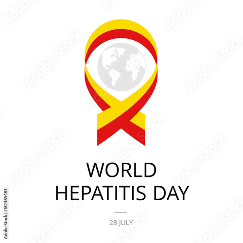 Illustration of World Hepatitis Day on white background.