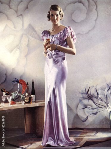 Slika na platnu Lilac satin dress 1934. Date: 1934