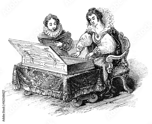 Lady Plays the Virginal. Date: 16th/17th century