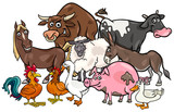 cartoon farm animals group