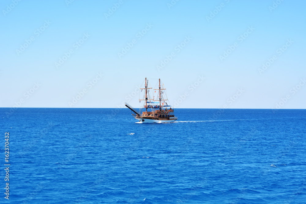 Pirate ship in sea