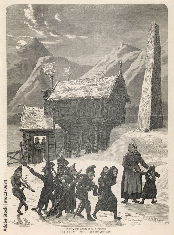 Christmas in Norway. Date: 1869