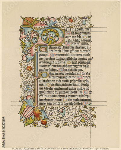 Page from a religious manuscript in Latin. Date: 15th century photo